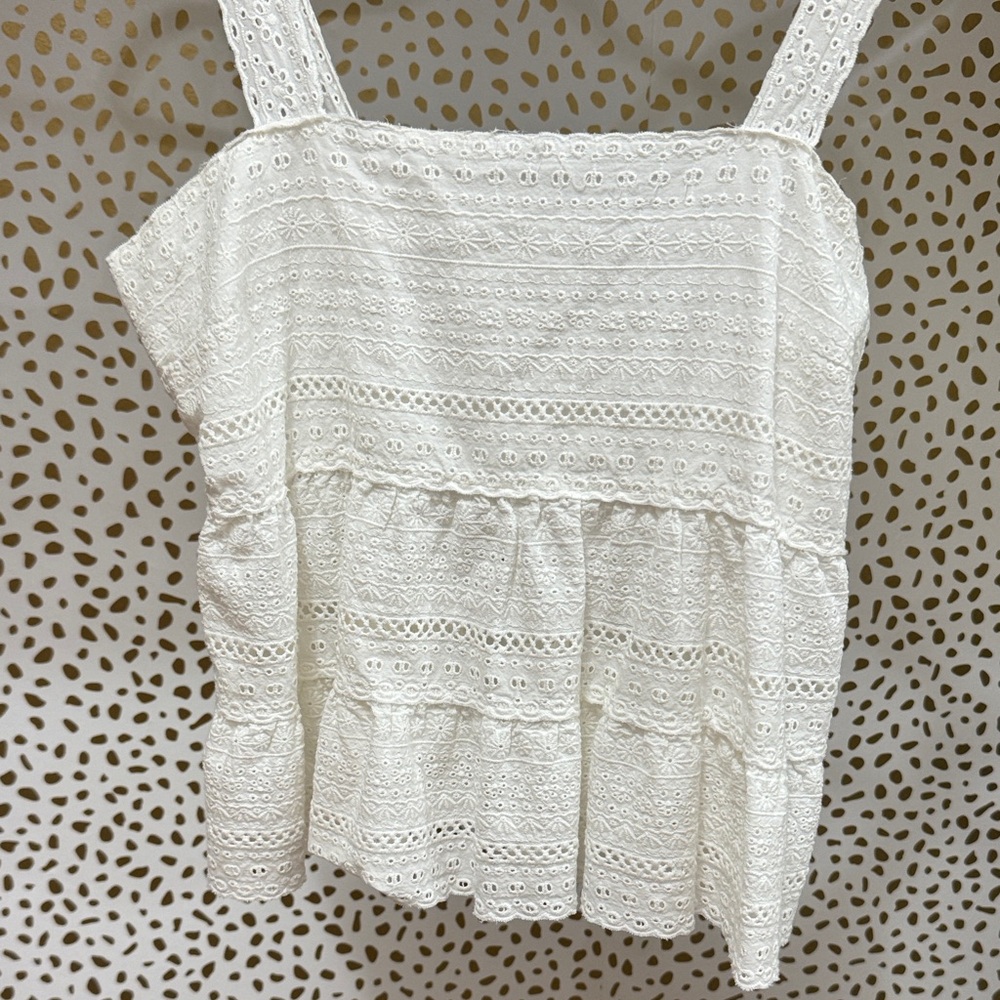 Aeropostale White Lace Tiered Blouse - Picture 2 of 4